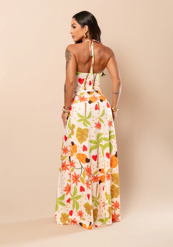 Vestido Longo Franzido Aila